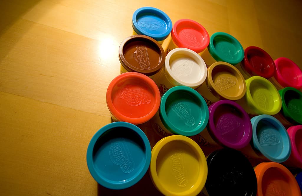 Colorful Tubs of Playdoh