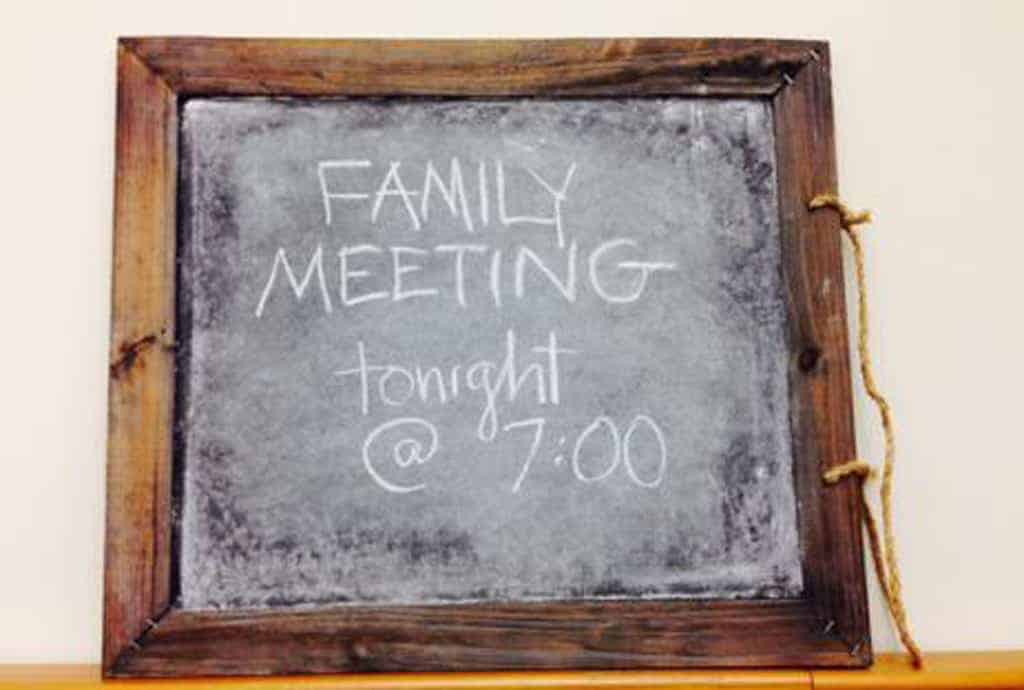 Family meeting sign