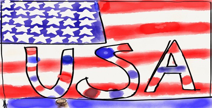 Child Drawing of the United States Flag