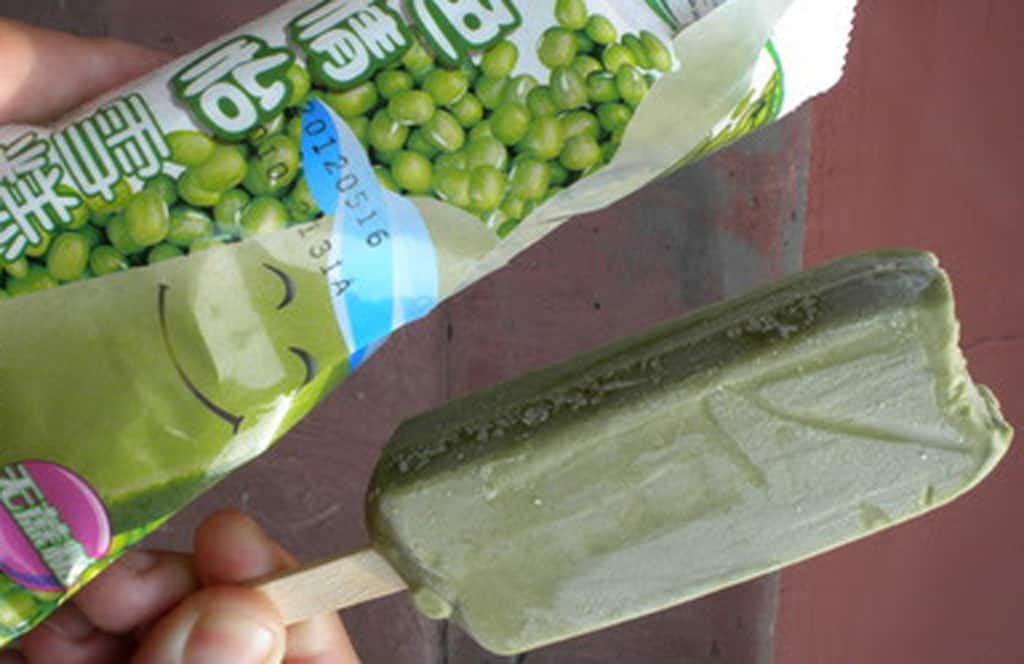Green Pea Ice Cream Popsicle from Monmilk in Japan