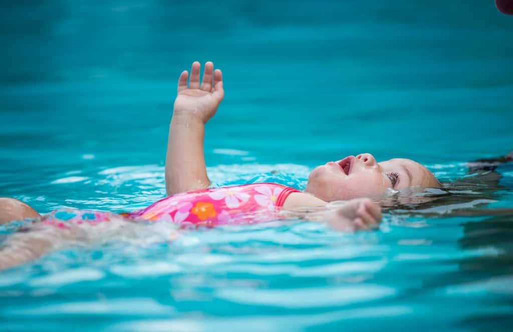 Infant learning to float
