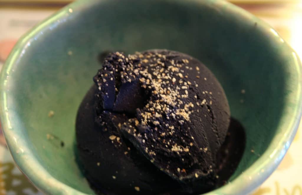 Black ice cream flavored with squid ink