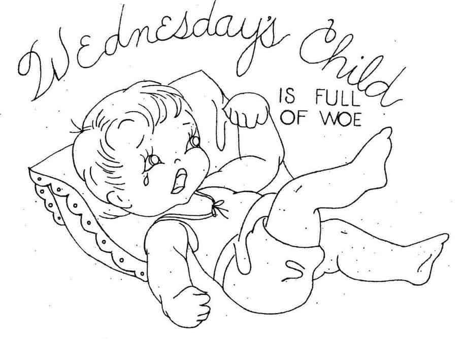 Wednesday's child is full of woe. Crying baby