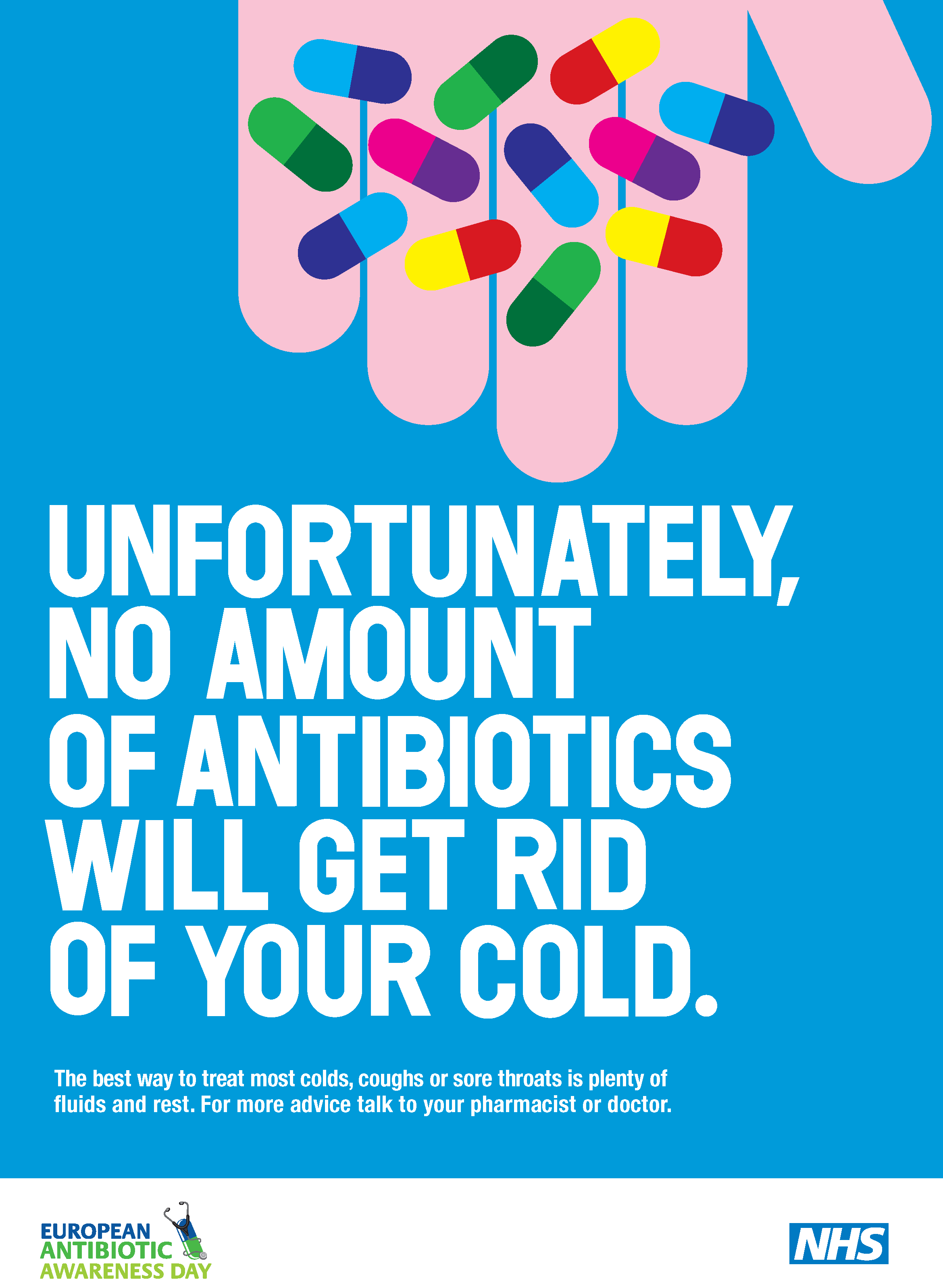 Antibiotics should not be given for colds or flu.