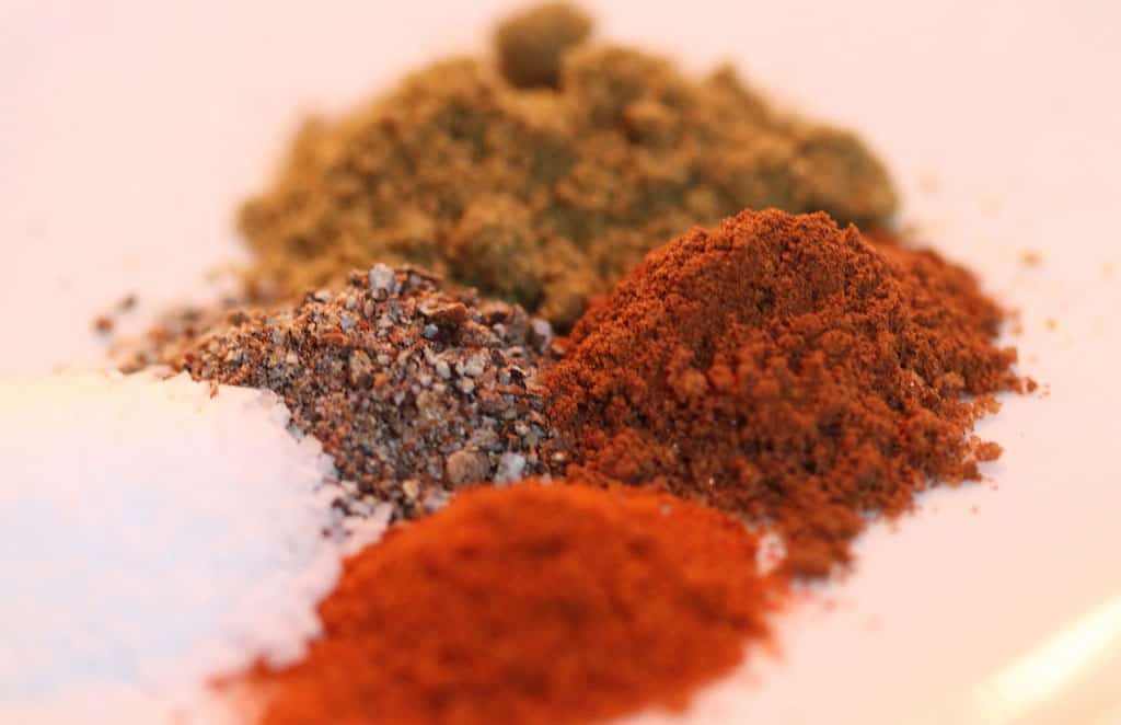 close-up of ground spices